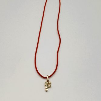 Choker Hilo Rojo Letras - F