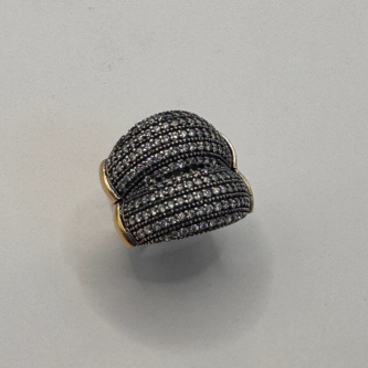 Anillo Bombé Luxe Oro Plata - 7